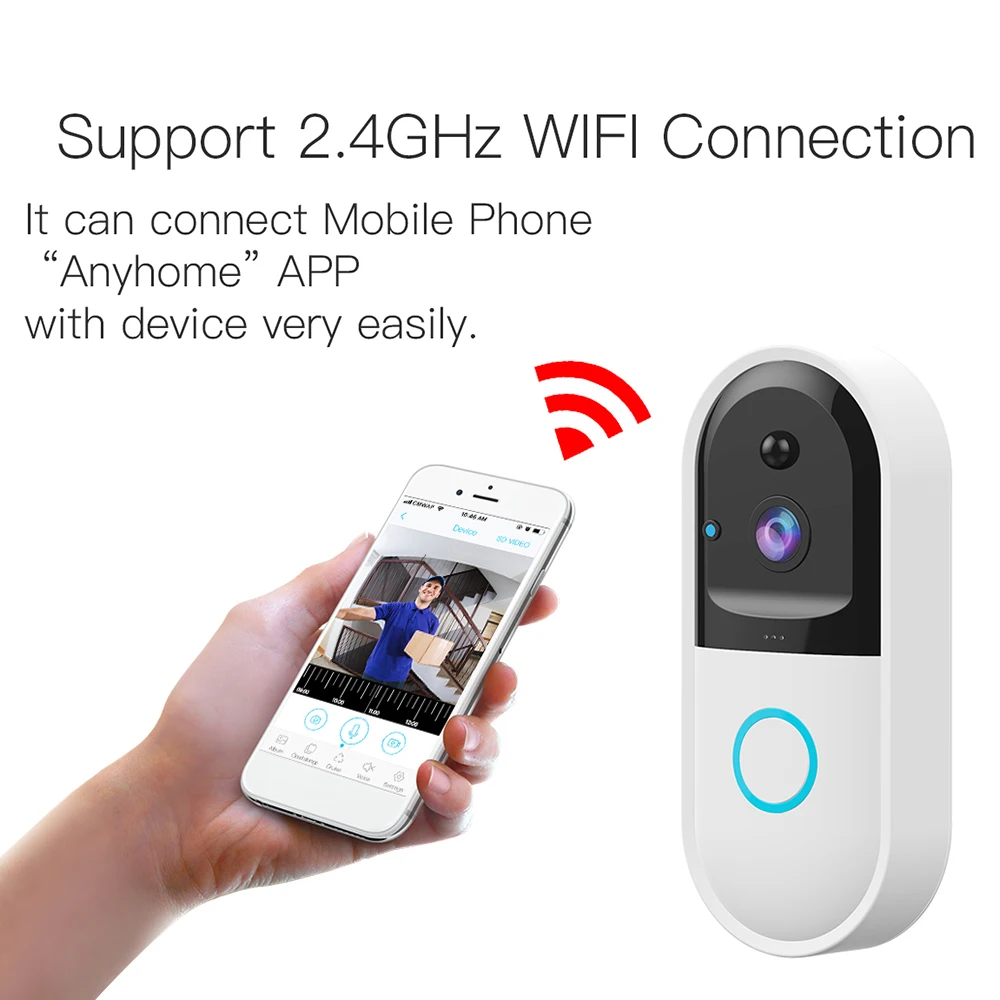 Беспроводной дверной звонок с Wi Fi камера безопасности для дома HD 720 P визуальный