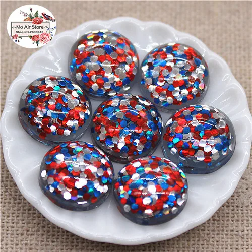 50pcs 50 шт. 12 мм разноцветные блестящие круглые пуговицы для дома и сада, кабошон, аксессуары для скрапбукинга - Цвет: 50pcs