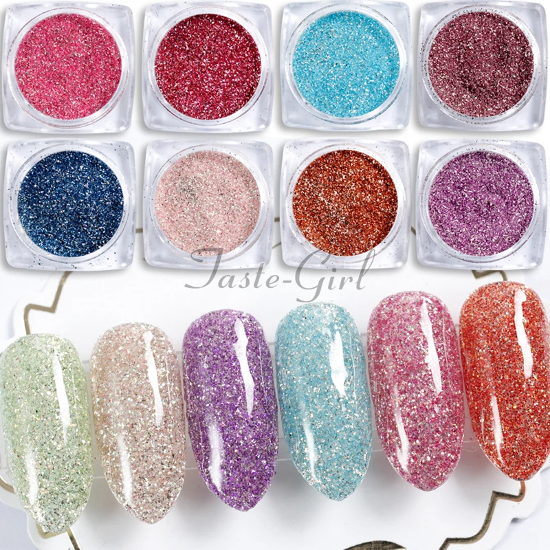 

1 jar Holographic Nail Glitter Chrome Laser Holo Nail Sequins Paillettes Pigment Powder Nail Art Dust Decorations Manicure tools