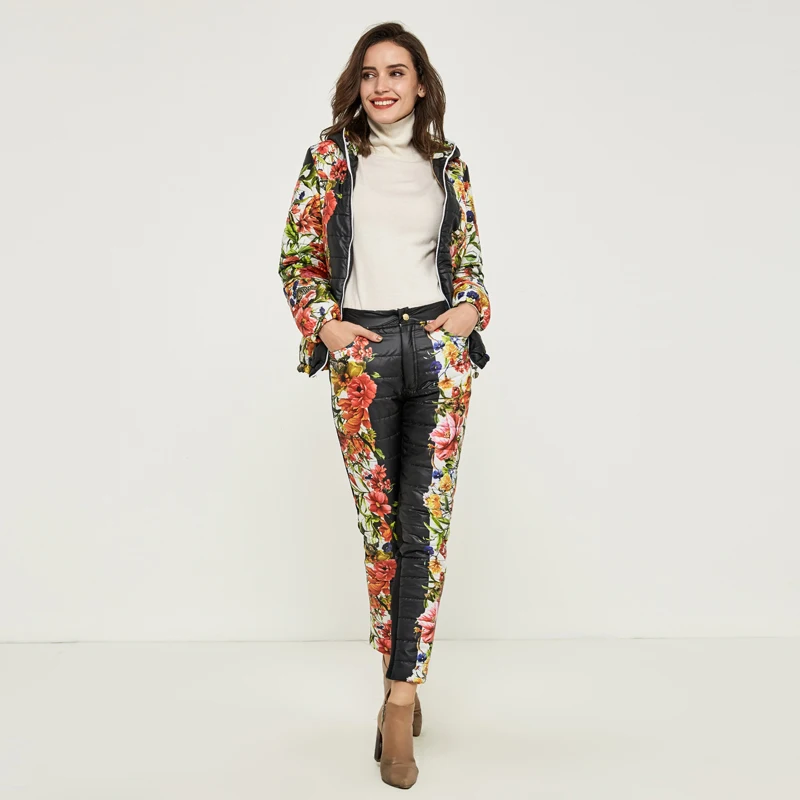 HEE GRAND/2019 Осенние хлопковые куртки для женщин повседневные с принтом капюшоном