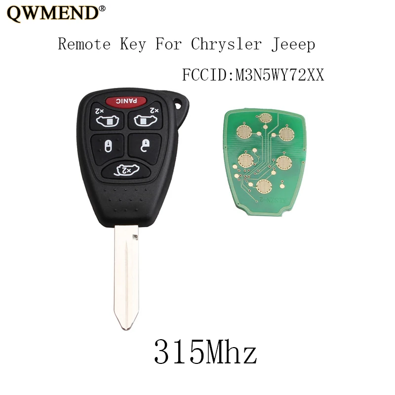 QWMEND 6 кнопок 315 МГц Автомобильный Дистанционный ключ для Chrysler Town кантри караван