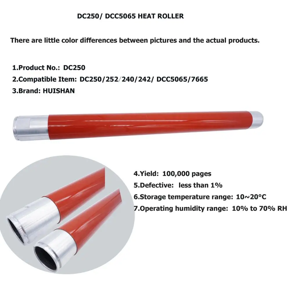 Верхний роликовый тепловой ролик dc250 для xerox 252 240 242 docucentre c6550|rollers heated|upper fuser rollerfuser