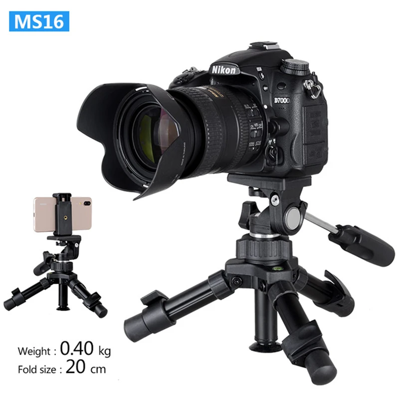 Портативный Настольный мини штатив MS16 MS02 алюминиевый Профессиональный с 3