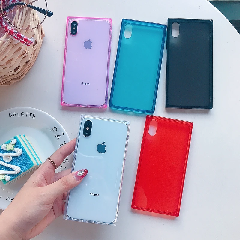 Для iPhone X XS MAX XR 10 7 8 6 6s Plus квадратная сверхмощная защита противоударный прозрачный мягкий силиконовый защитный чехол для телефона