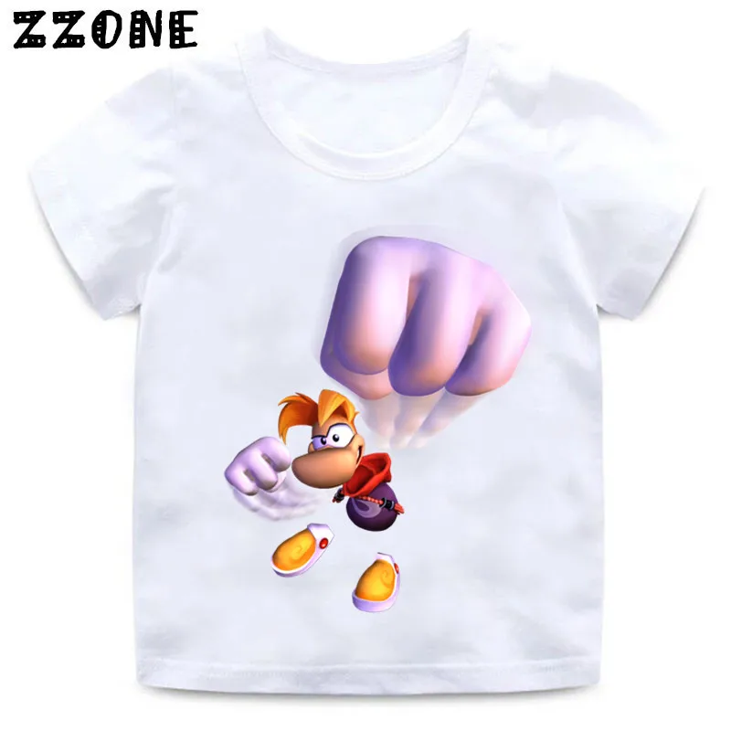 Забавная одежда для детей футболка с принтом героев мультфильма Rayman Legends Adventures Game