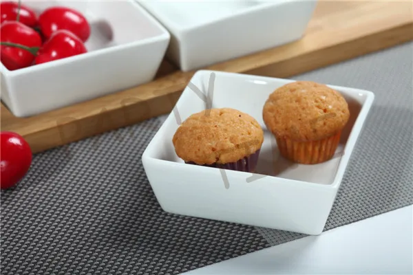 Керамическая квадратная тарелка с бамбуковым подносом набор для сервировки