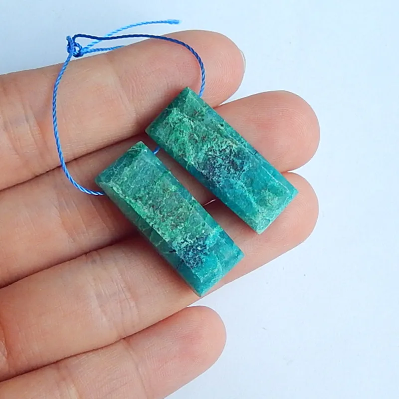 Chrysocolla Earrings Charms Women Jewelry Gift Gem Customized birthday gift!!27x11x6mm 8.36g | Украшения и аксессуары