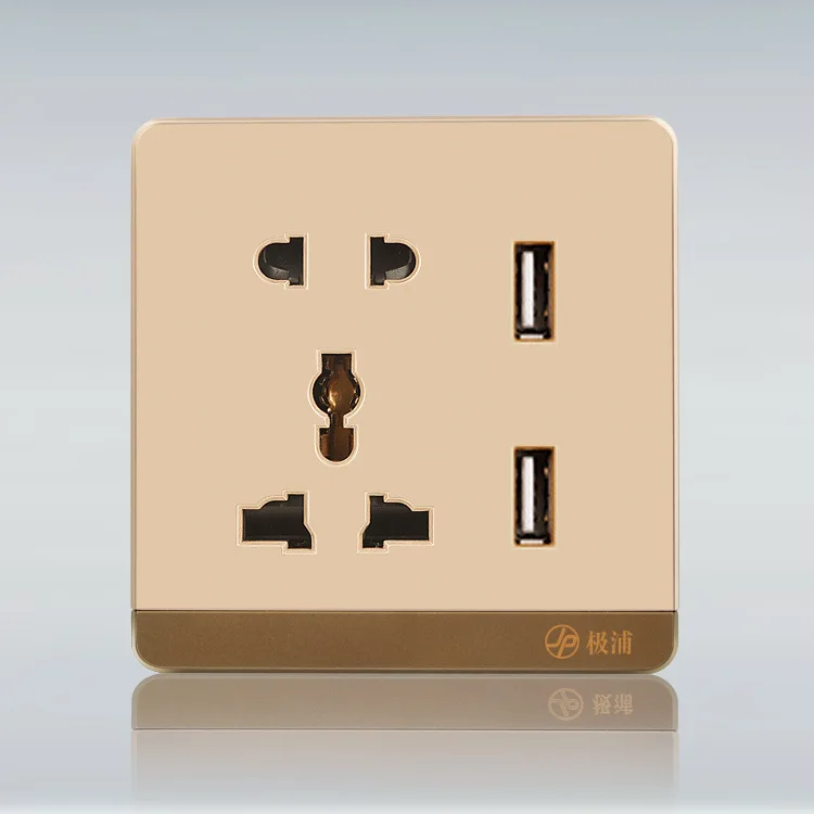 Настенная розетка с двумя USB-портами зарядное устройство вилкой Стандарта