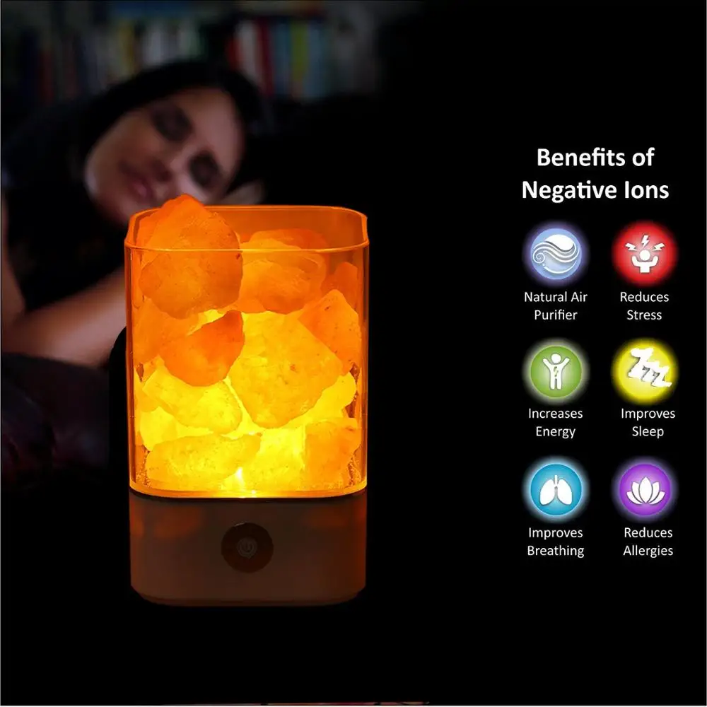 USB Crystal Light Природные Гималайской соли лампа Светодиодная создатель Indoor яркая