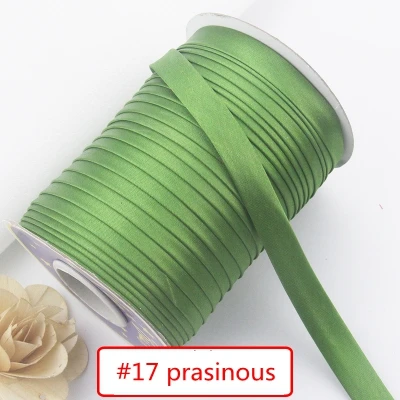 light green 5/"(15 мм) атласная косая лента полиэстер косая Привязка сплошной цвет для пошив одежды «сделай сам» и обрезки складка ленты - Цвет: light green