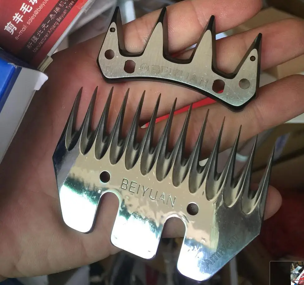 1 set blades BEIYUAN Armyant! Овцы ножницы выпуклый гребень резак Стрижка клипер Овцы козы Альпака фермерские ножницы овец клипер ножницы части - Цвет: 1 set blades