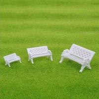20pcslot 150 175 1100 architectural model making miniature white plastic ho n scale model garden park bench for diorama