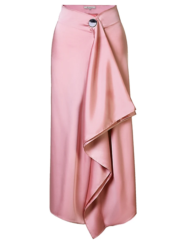 AEL Асимметричная юбка Женская Ретро Длинная атласная юбка мода wrap Hip Лето Femme Austere Midiskirt элегантный тонкий высокая талия