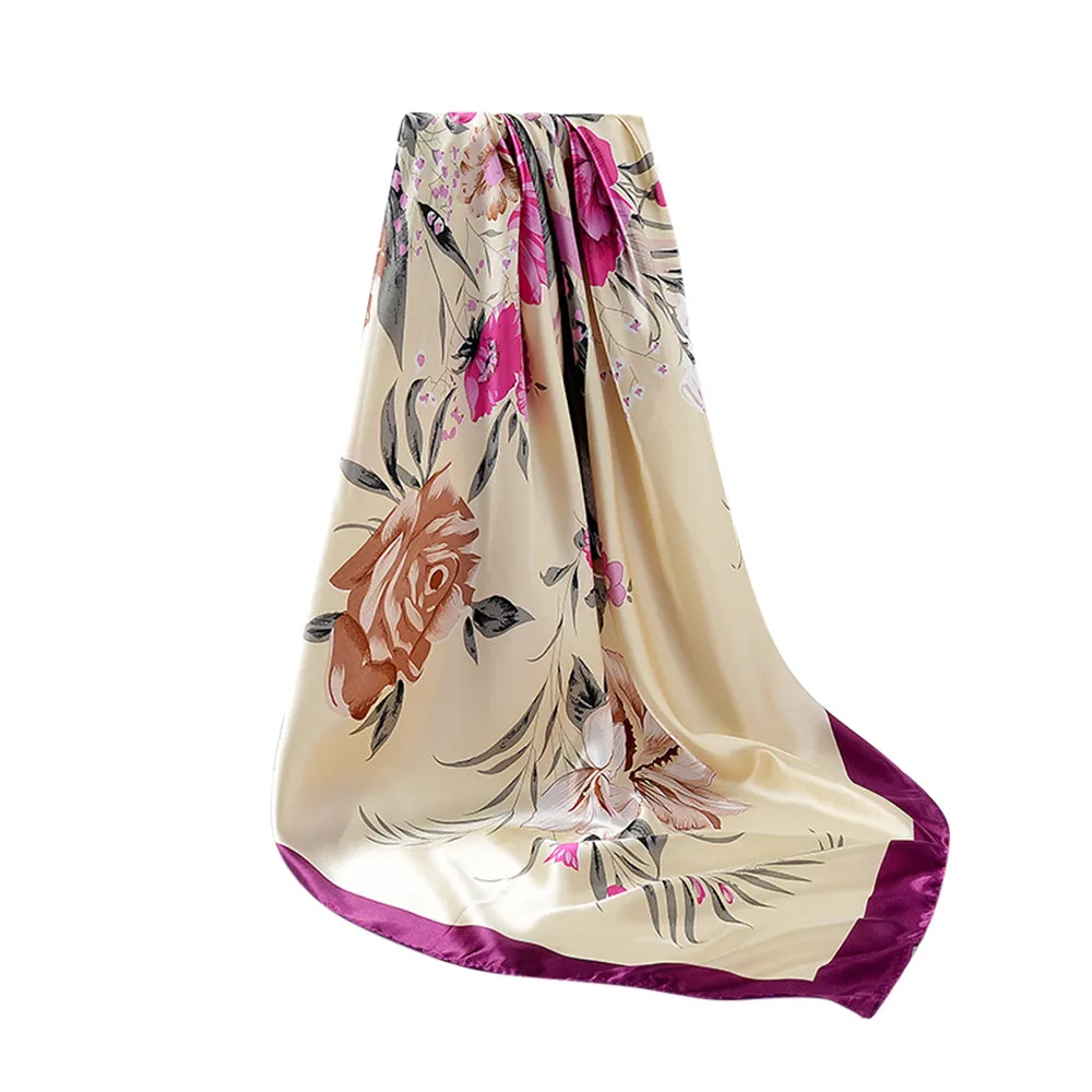Scarf Bandana Plaid Poncho Handkerchief Hijab 90X90CM Point Printing Fashion Retro Female Multipurpose Shawl #50 | Аксессуары для
