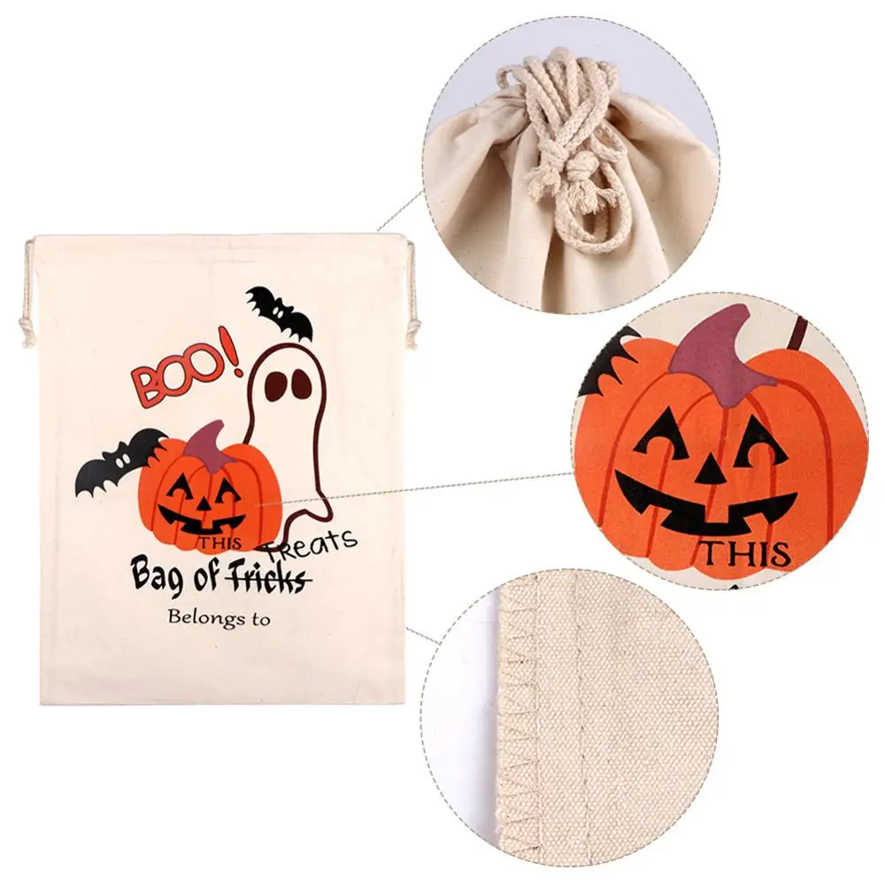 OurWarm 36x44 см на Хэллоуин с надписью Trick или Treat сумка для детей паук Тыква холст