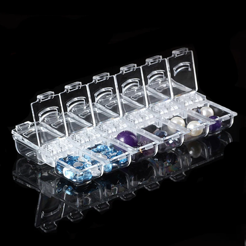 

Newly 12 Compartment Container Nail Rhinestone Decoration Accessories Crystal Case Divided Nail Tools Empty Plastic Storage Box