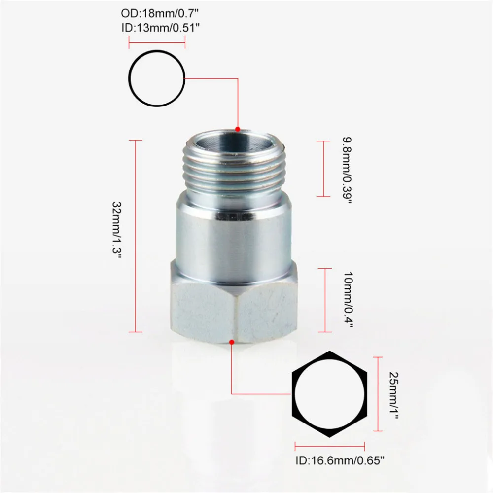 Переходник-удлинитель для тестовых труб датчика кислорода O2 M18 X 1 5 |