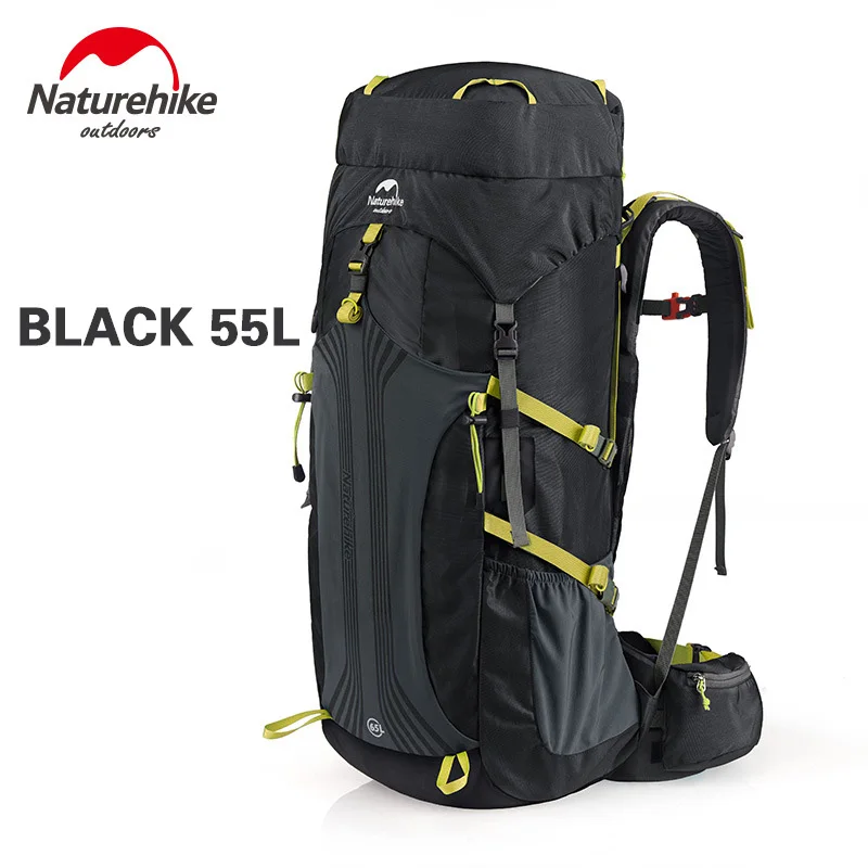 55L-Black Naturehike 55Л 65л рюкзак походный рюкзак Открытый Кемпинг Профессиональный альпинистский мешок с подвеской системы спортивный BagNH16Y065-Q - Цвет: 55L-Black