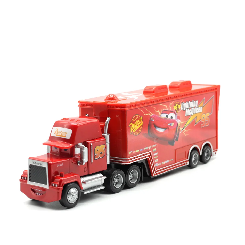 Disney Тачки No.95 McQueen Mack грузовик дядя литья под давлением игрушечный автомобиль 1:55