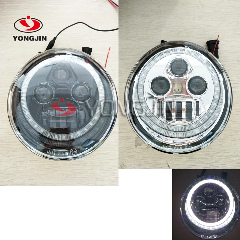 DOT E9 мотоциклетная алюминиевая черная фара для Harley V Rod VRSCA VRSC VRSC/V-ROD светодиодный