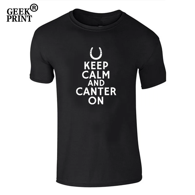 Женские топы Keep Calm женская футболка с лошадью Canter On Equestrian подарок новая Прямая
