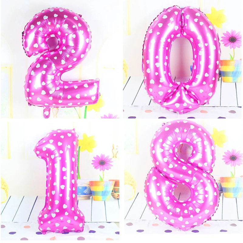 32inch number Ballon figures Gold Silver big wedding happy Birthday foil balloons festive decoration large balloon Party | Дом и сад