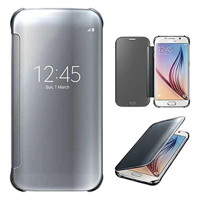 Роскошный зеркальный умный флип чехол для телефона Samsung Galaxy A5 A3 A7 2017 кожаный