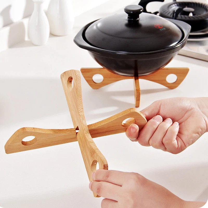 Термостойкие коврики для сковородок съемный Бамбуковый Коврик кастрюль