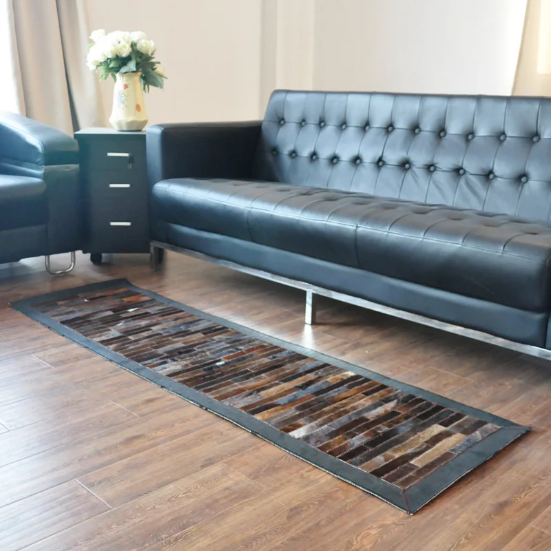 Роскошный коричневый коврик из воловьей кожи в американском стиле большой