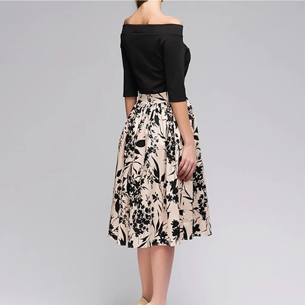 2019 летнее платье новое модное женское трапециевидной формы с принтом элегантное