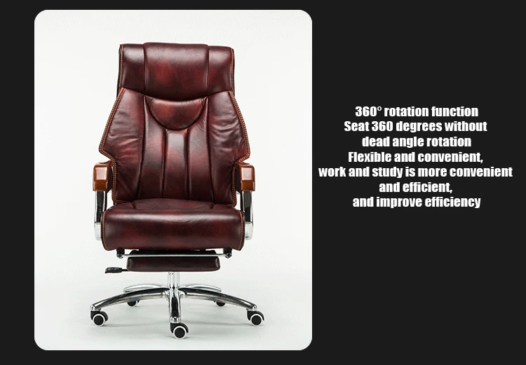 Роскошное качественное кресло из воловьей кожи 8770 Silla Gamer Boss Poltrona с подставкой для ног, массажное колесо из натуральной кожи