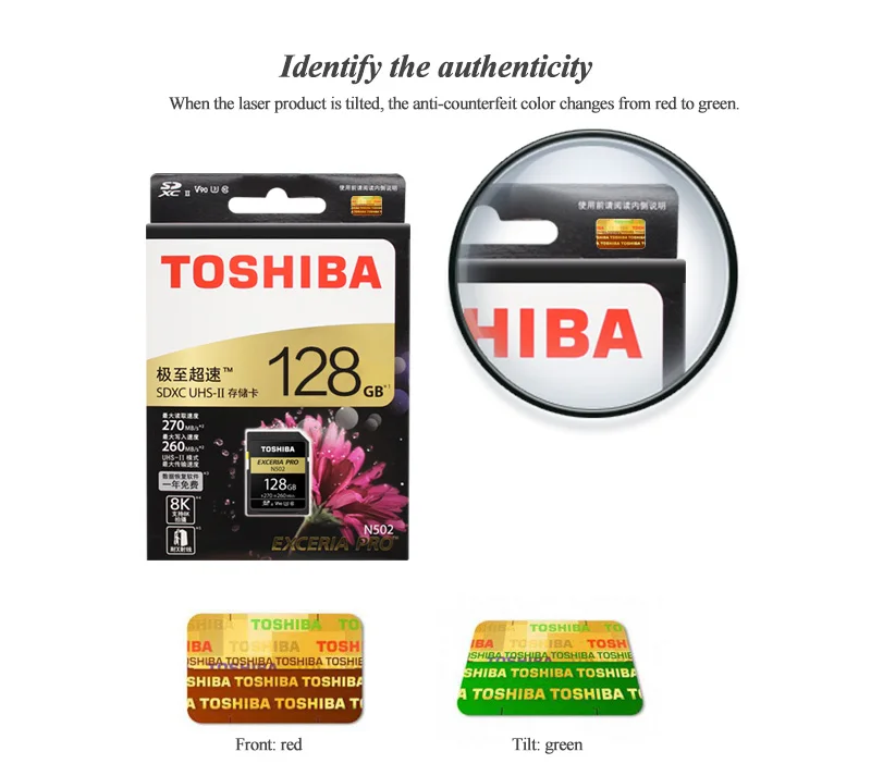 Оригинальная sd-карта TOSHIBA 64 ГБ 32 ГБ SDHC SDXC U3 V90 C10 UHS-II карта памяти N502 EXCERIA PRO Max 270 МБ/с./с поддержка записи видео