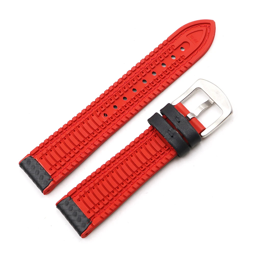 CARLYWET 20 22mm Wholesale Silicone Rubber Waterproof Replacement Straight End Wrist Watch Band Strap For Seiko Tudor Omega