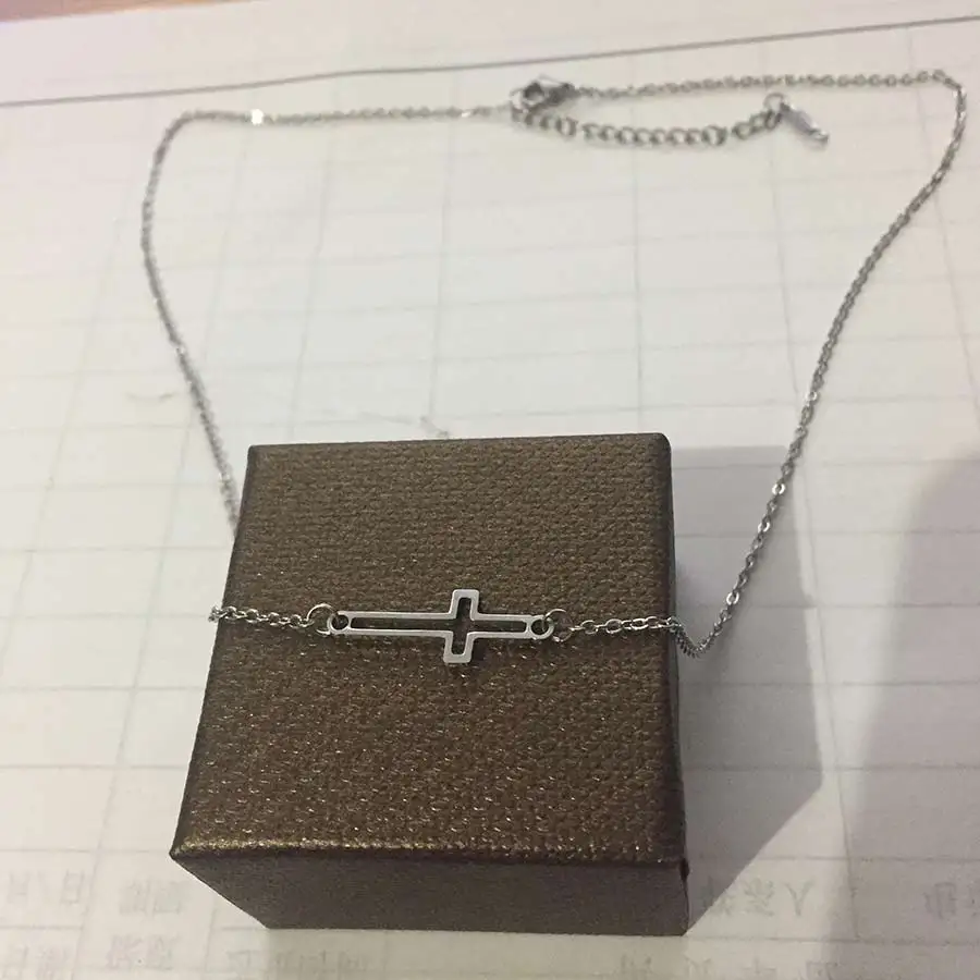 Cross 1 -S Модное женское ожерелье-чокер из нержавеющей стали, никогда не выцветает, ручная работа, сердце, бант, крест, письмо, Девы Марии, женское ожерелье, ювелирные изделия - Окраска металла: Cross 1 -S