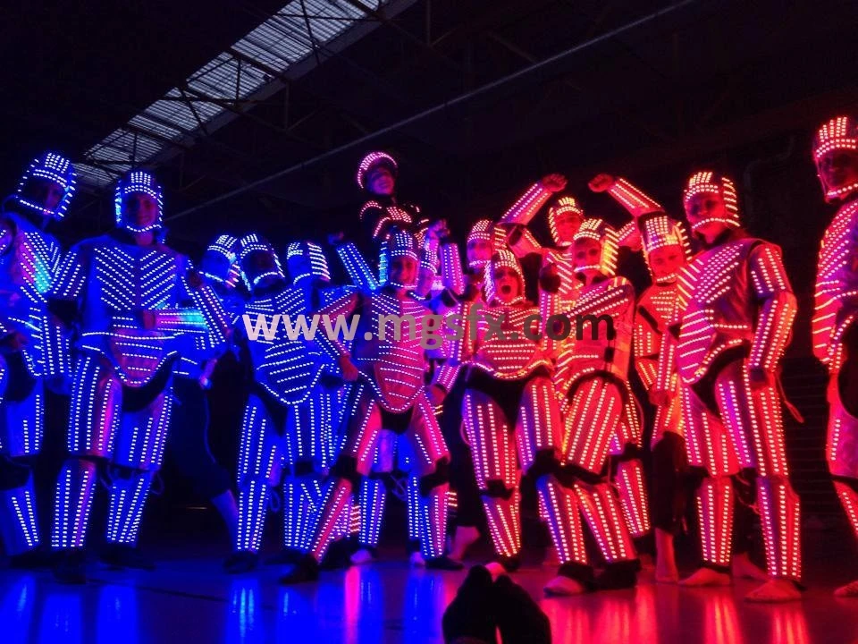 Танцевальный Костюм Робота RGB светодиодные костюмы светильник вая одежда для