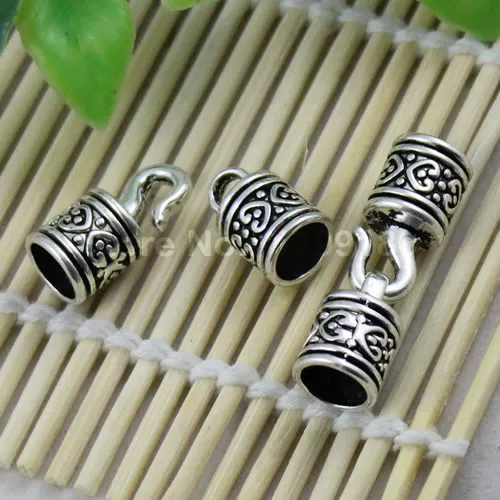 30sets/lot Antique Silver Fold Over Lobster Clasp For Necklace Bracelet Chain DIY Jewelry Accessory Parts 32x10mm Hole:8mmK01134 | Украшения