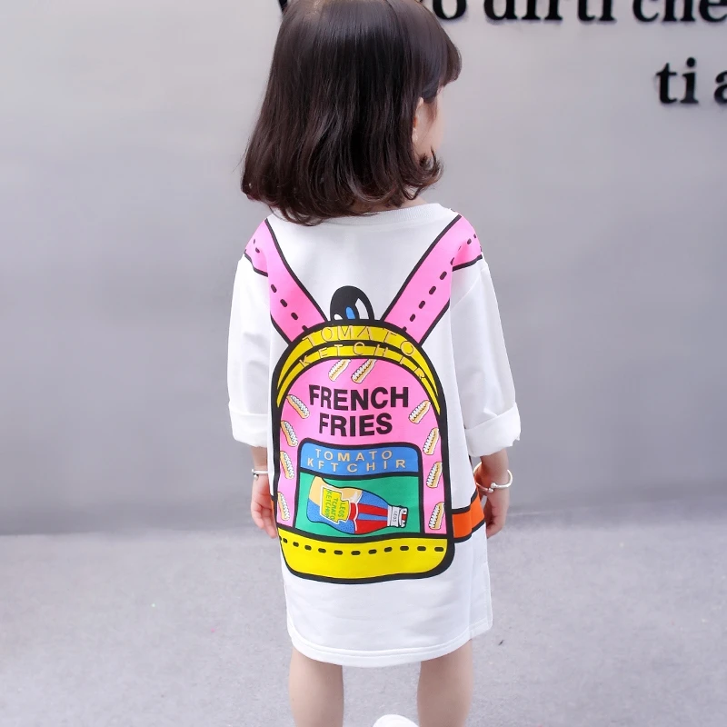 Новая модная весенняя одежда для детей от 1 до 8 лет детская Хлопковое платье с