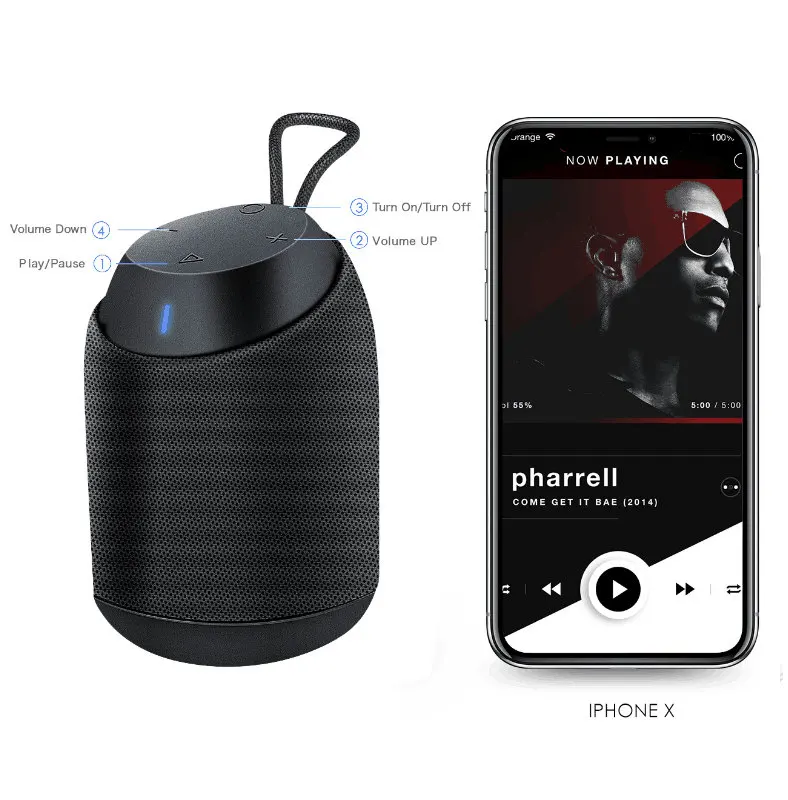 Манатов D61 Портативный Bluetooth Динамик открытый Беспроводной Водонепроницаемый IPX7