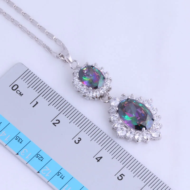 Женский ювелирный комплект из колье и серёг с белым фианитом|colorful jewelry sets|jewelry