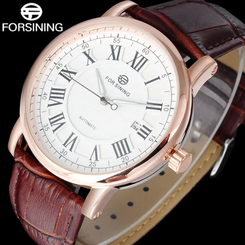 FORSINING модные брендовые Мужские Винтажные механические часы мужские