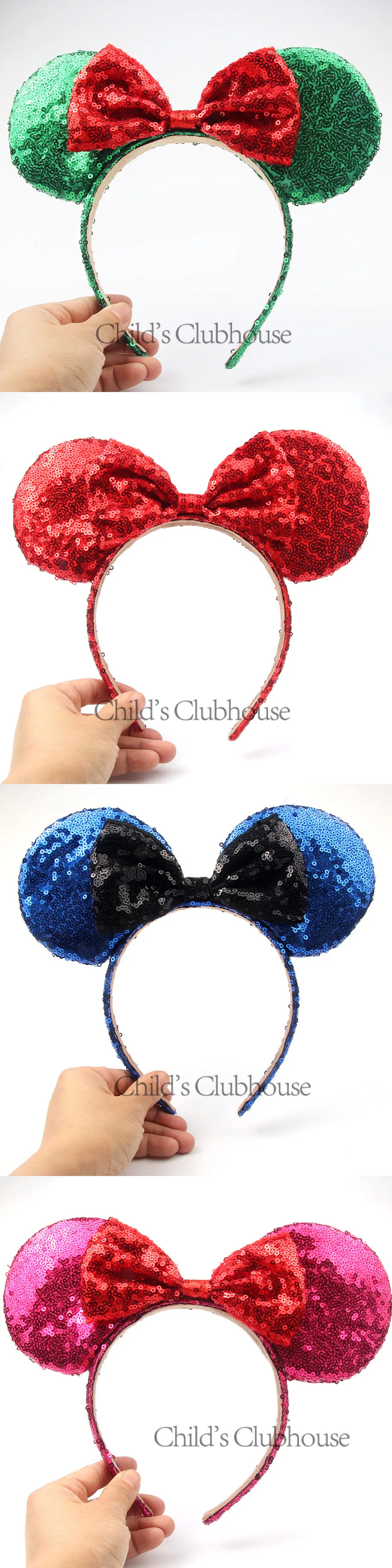 Disney Ear Микки Минни лук детское украшение для волос с героями мультфильмов аксессуары Kawaii плюшевое украшение игрушка повязка на голову для девочки подарок на день рождения