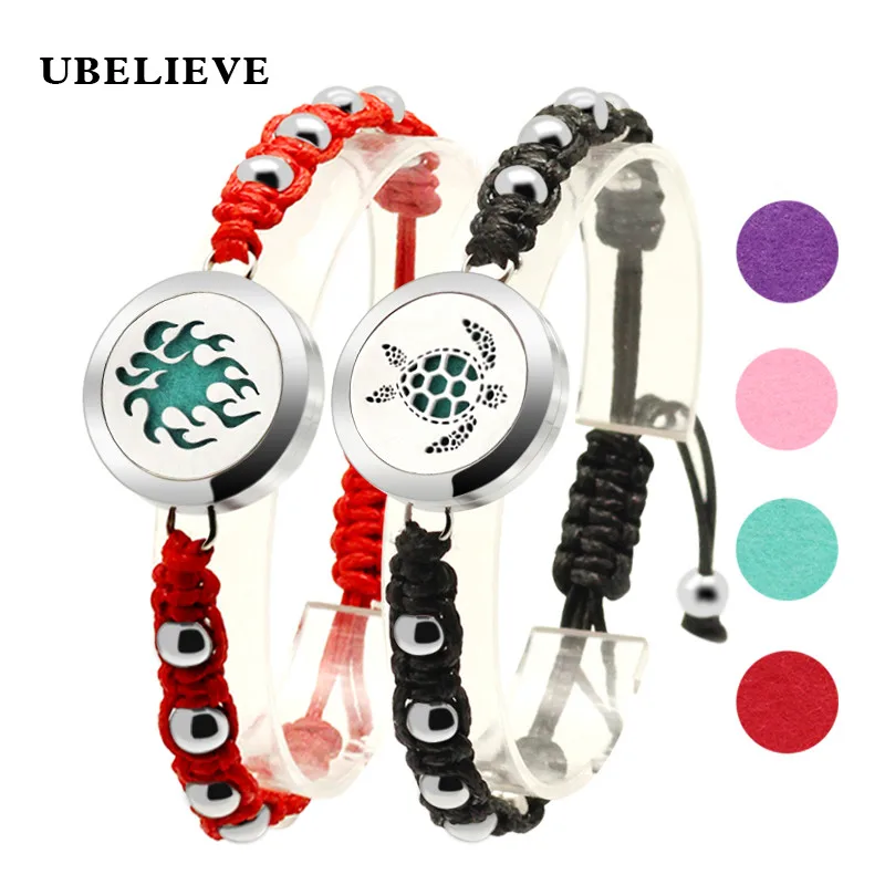 

Модный браслет UBELIEVE в стиле панк с диффузором эфирного масла браслет из нержавеющей стали с бусинами и черными шармами для влюбленных ювелирные изделия для мужчин/женщин