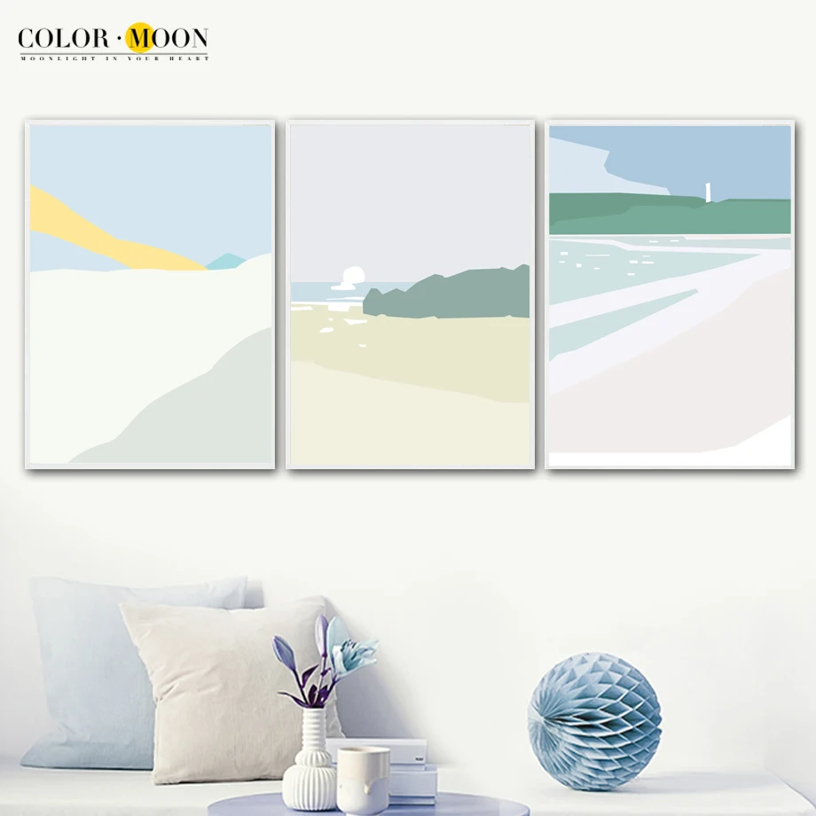 COLORMOON море стены Книги по искусству холст картины Плакаты и принты Nordic плакат