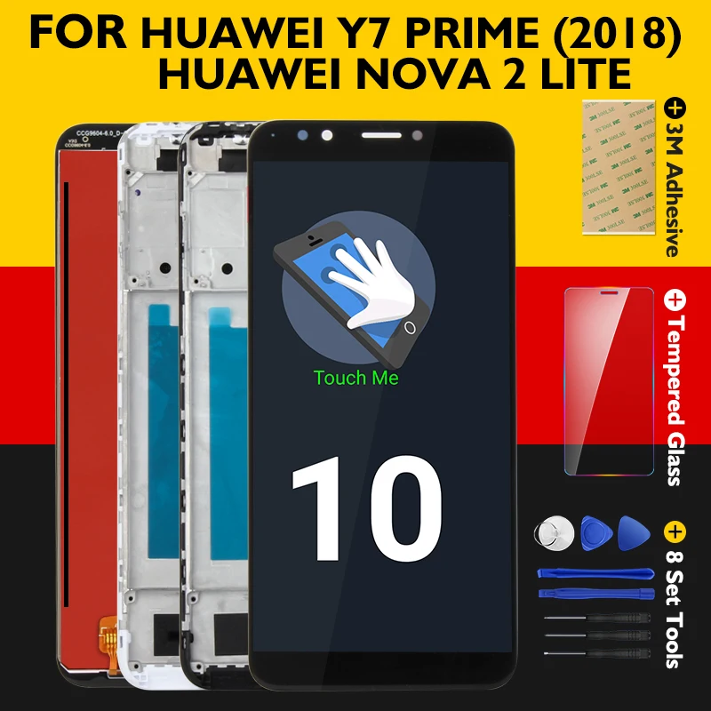 Оригинальный экран для Huawei Y7 Prime 2018 ЖК-дисплей + рамка 10 Сенсорная панель Nova 2 Lite