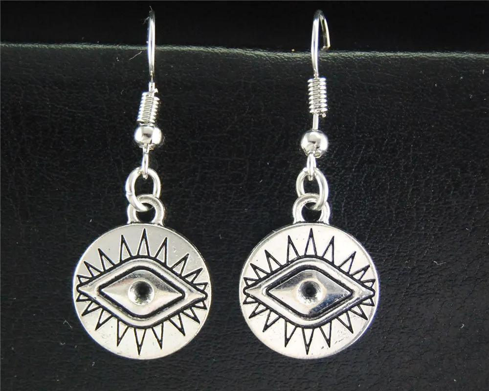 1 пара (2 шт.) тибетские серебряные серьги подвески в виде круглых глаз ручной