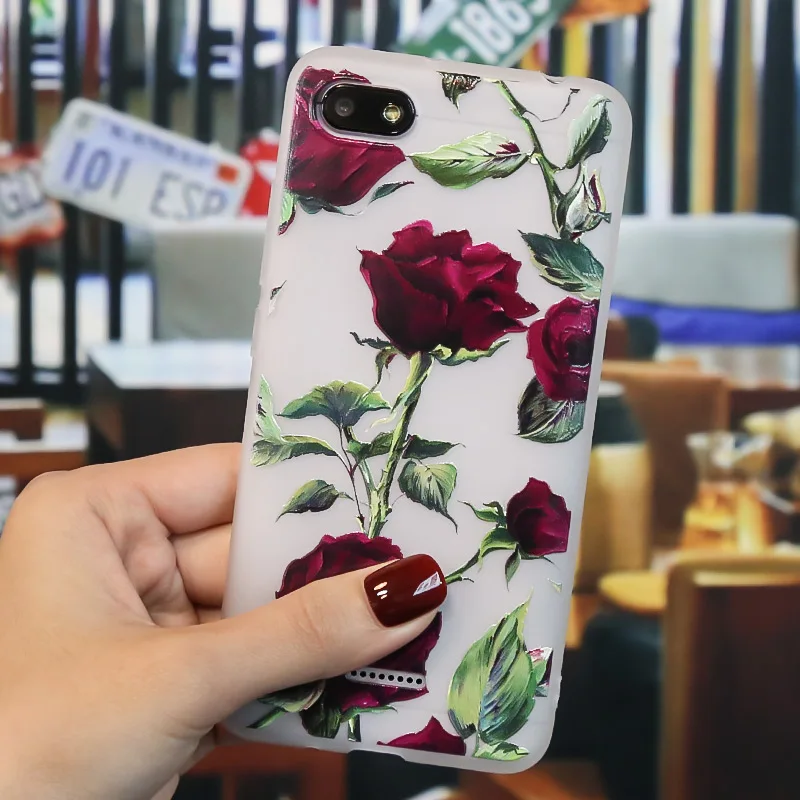 Чехол для Xiao mi Red mi 6A 5A 4A чехол силиконовый матовый 3D красный mi 5 6 A 7 8 mi 9T Funda задняя крышка цветы красный mi 5 Plus бампер мягкий TPU
