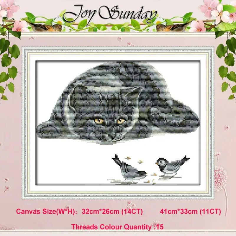 The curious cat Жадный кот котенок nimals Счетный 11CT 14CT Набор для вышивания крестиком DIY DMC Китайский Набор для вышивания крестиком вышивка рукоделие домашний декор - Цвет: The curious cat