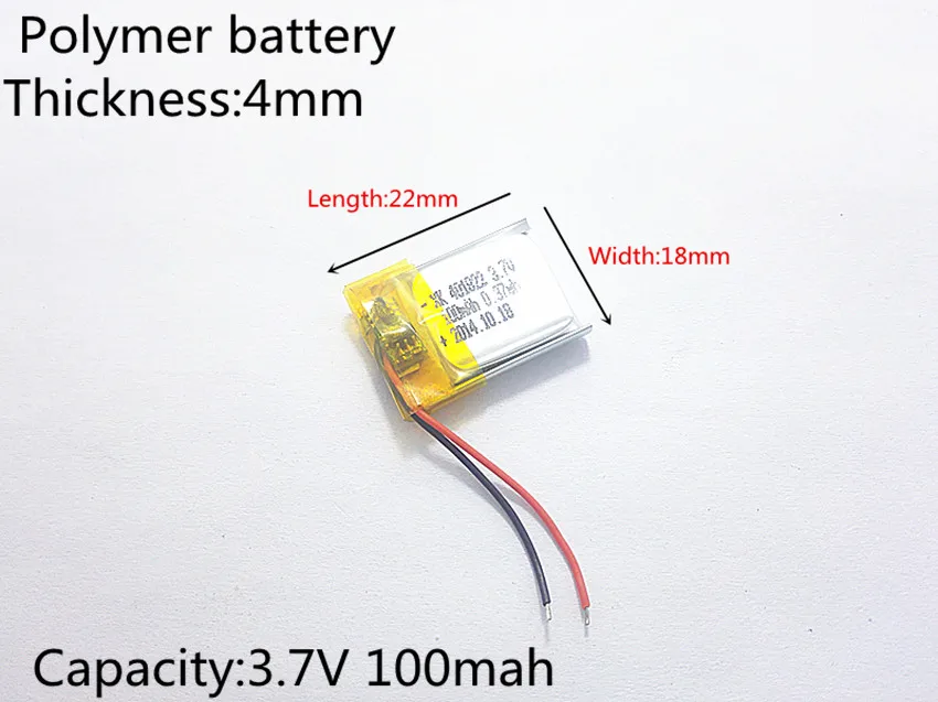 Литий полимерные литий аккумуляторные батарейки 3 7 В 100 мАч 401822 для Mp3 MP4 MP5 GPS PSP