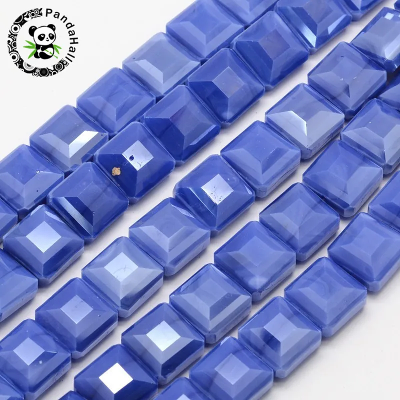 Pandahall 13x13x7 мм квадратная ограненная стеклянная бусина для браслета браслет