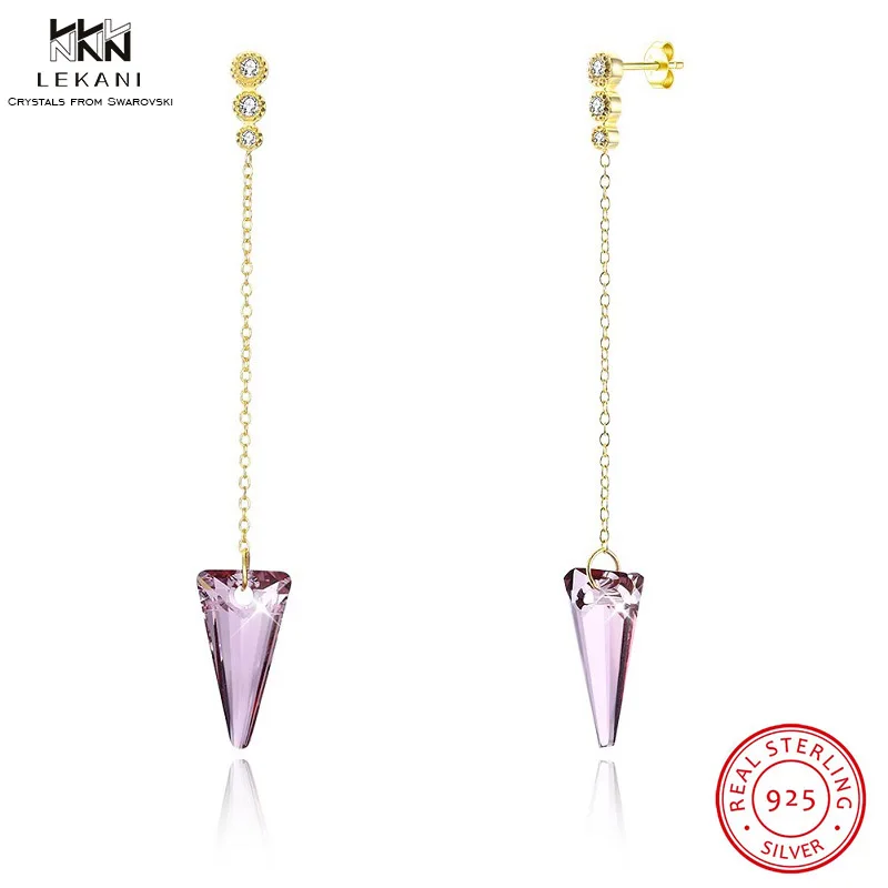 LEKANI/серьги с кристаллами Swarovski длинные серьги подвески из фиолетового